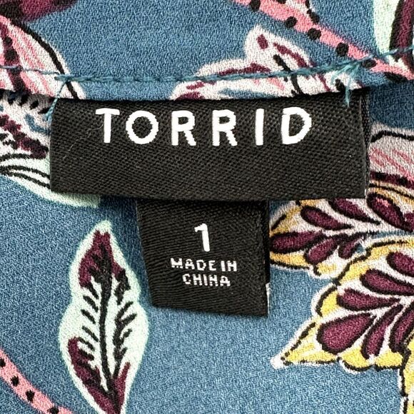 "Torrid Georgette Wrap Tunic Blouse Dress Size 1 - Chic Plus Size - Picture 13 of 16